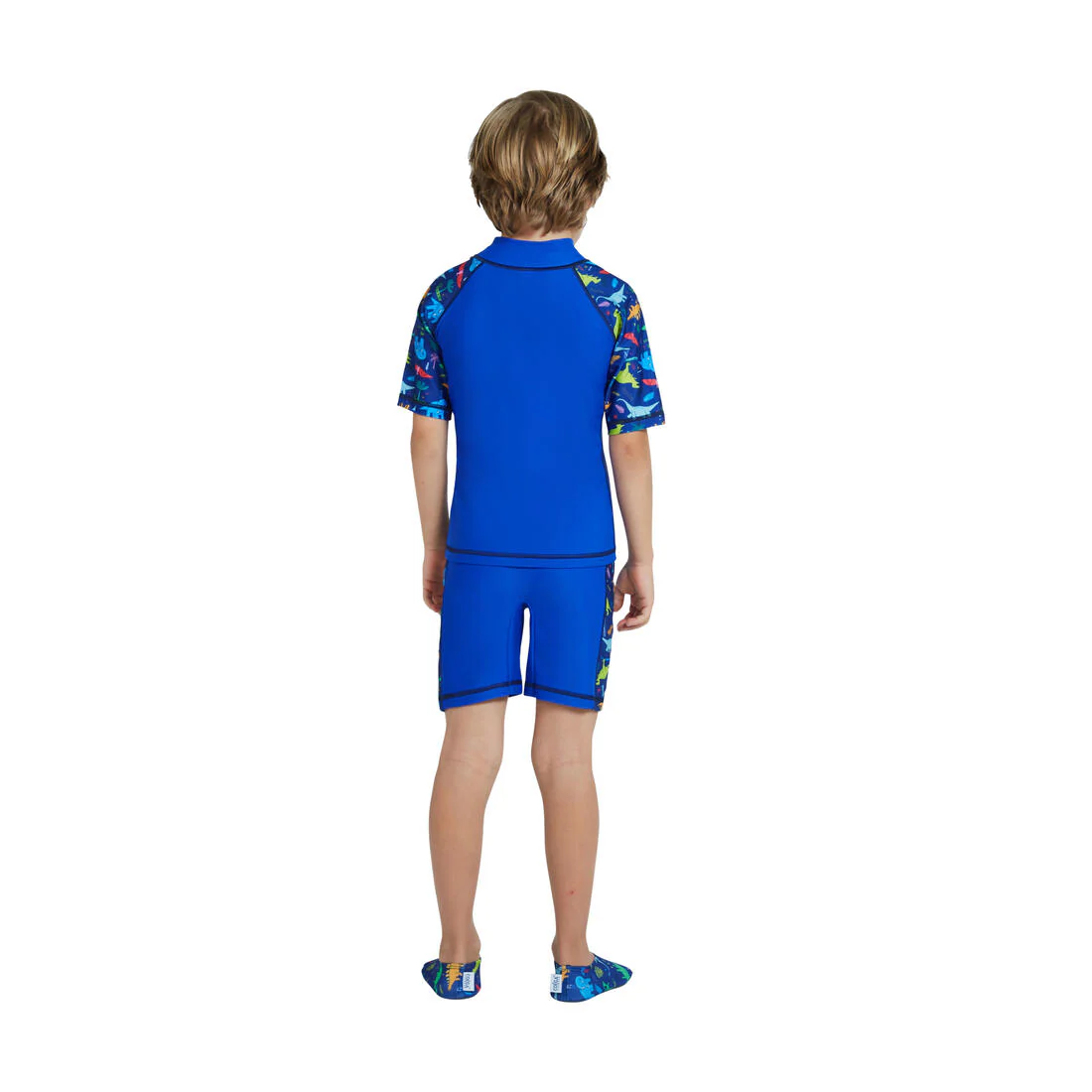 COEGA Boys 2pc Swimsuit Set Blue Playing Dinos - UPF 50+ Protection - Image 2