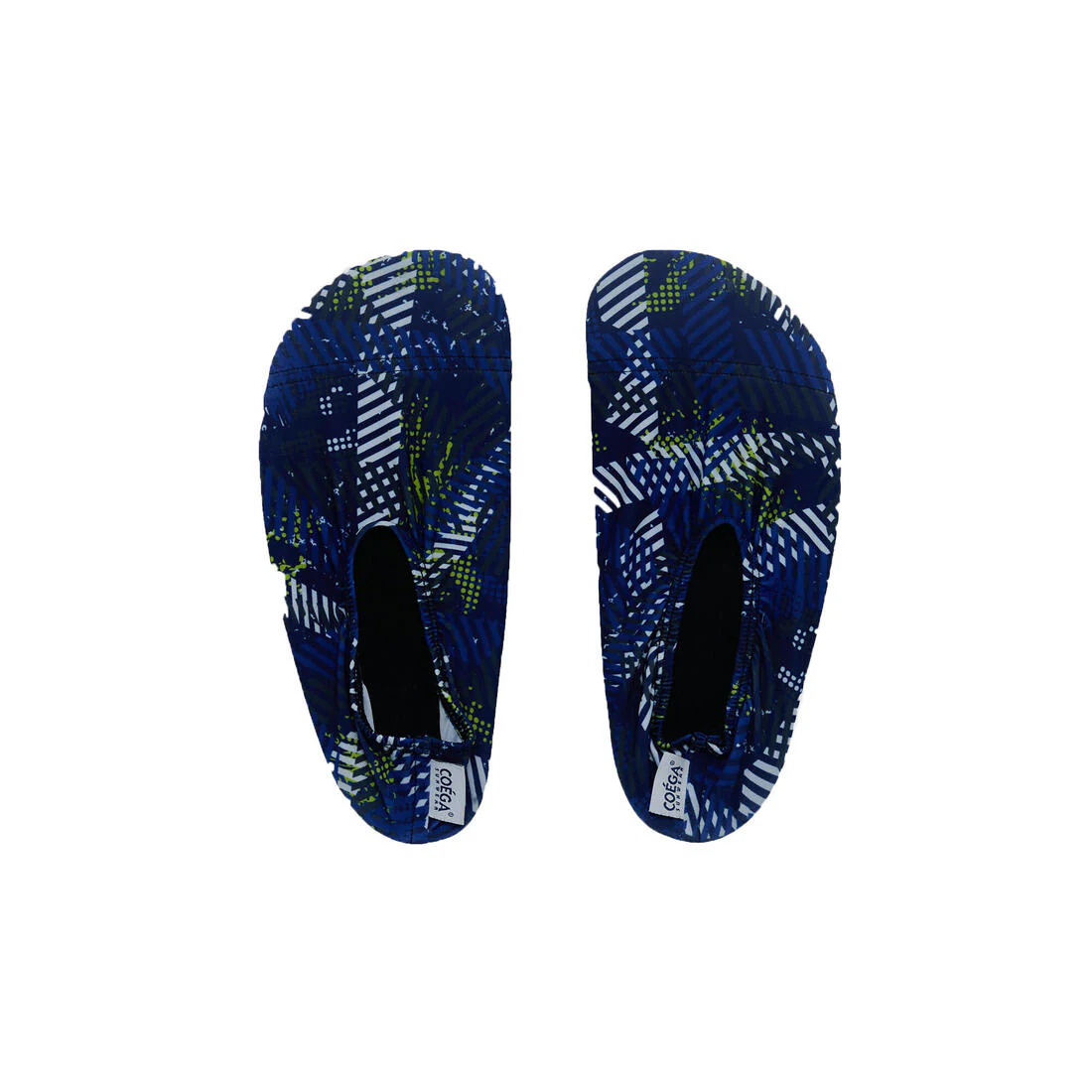 COEGA Boys Slip-Resistant Lightweight Pool Shoes - Grey Blue Stripes