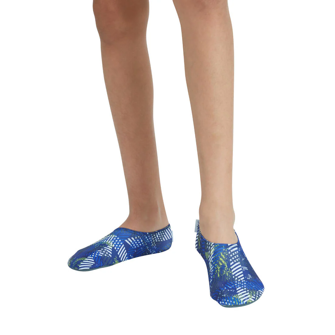 COEGA Boys Slip-Resistant Lightweight Pool Shoes - Grey Blue Stripes - Image 2