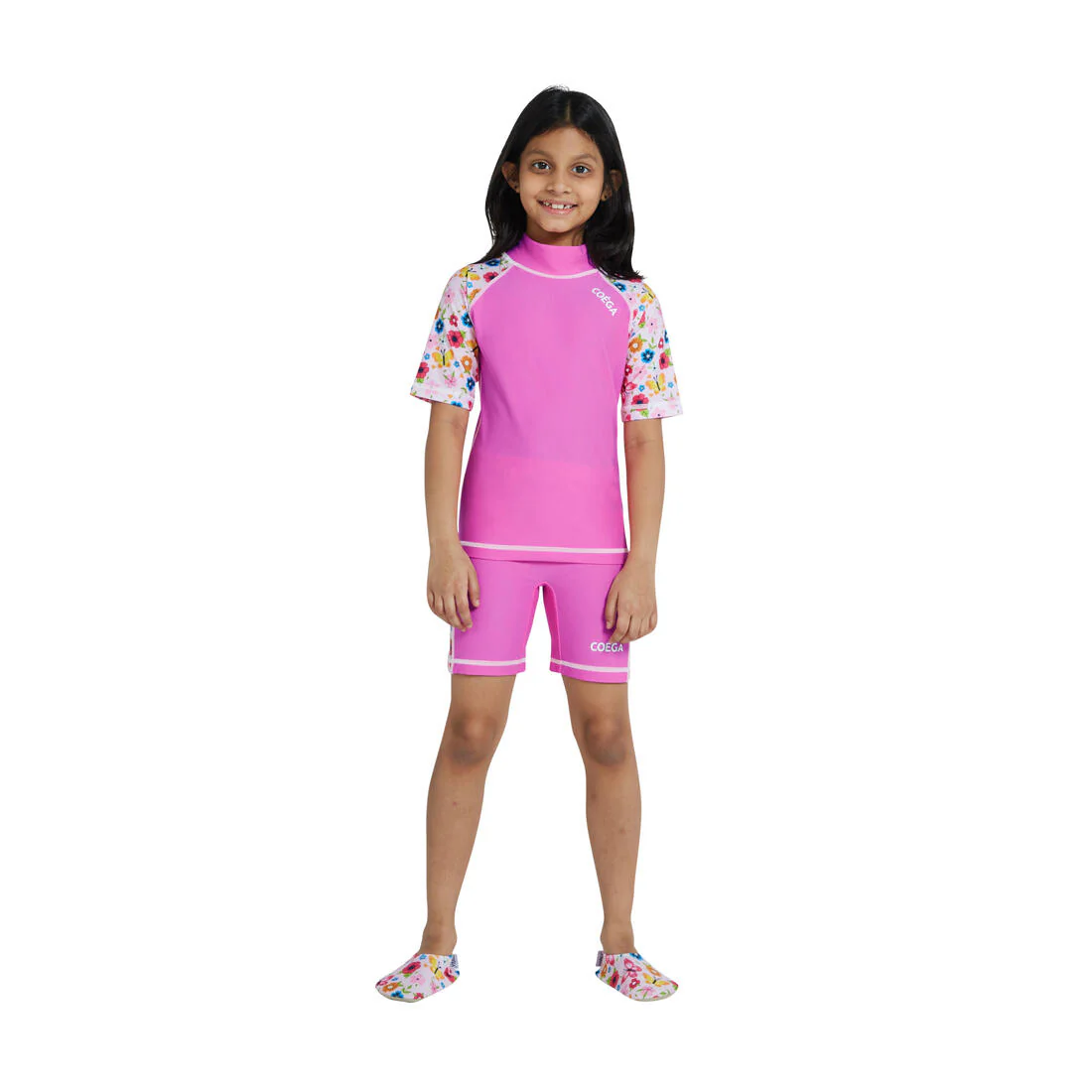 COEGA Girls 2pc Swimsuit Set Pink Rosey Flowers - UPF 50+ Protection - Image 3