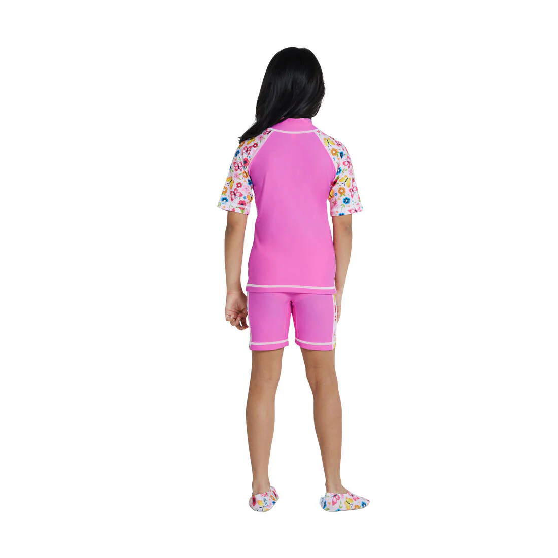 COEGA Girls 2pc Swimsuit Set Pink Rosey Flowers - UPF 50+ Protection - Image 4