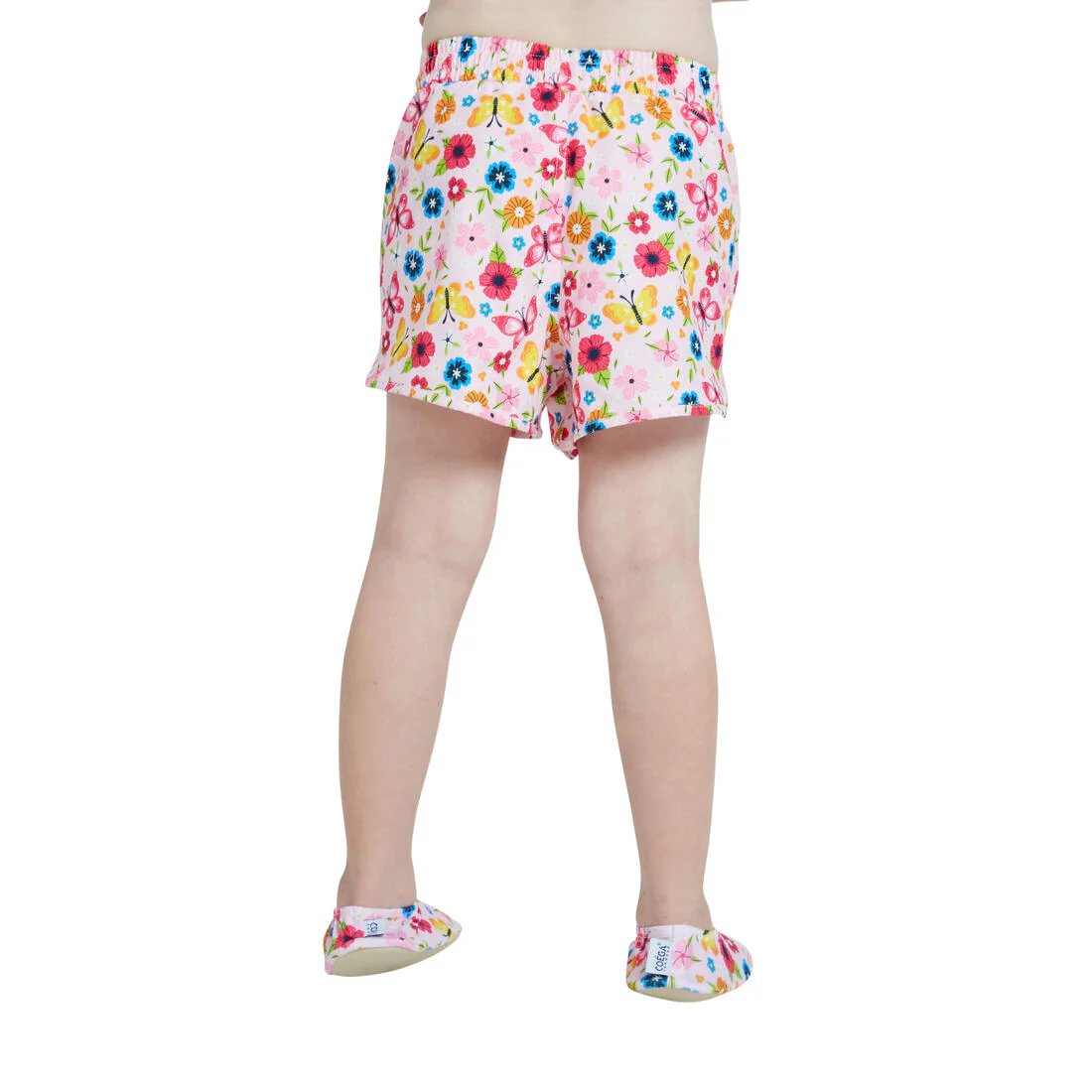 COEGA Girls Curved Hem Lightweight Boardshorts - Pink Rosey Flowers - Image 3