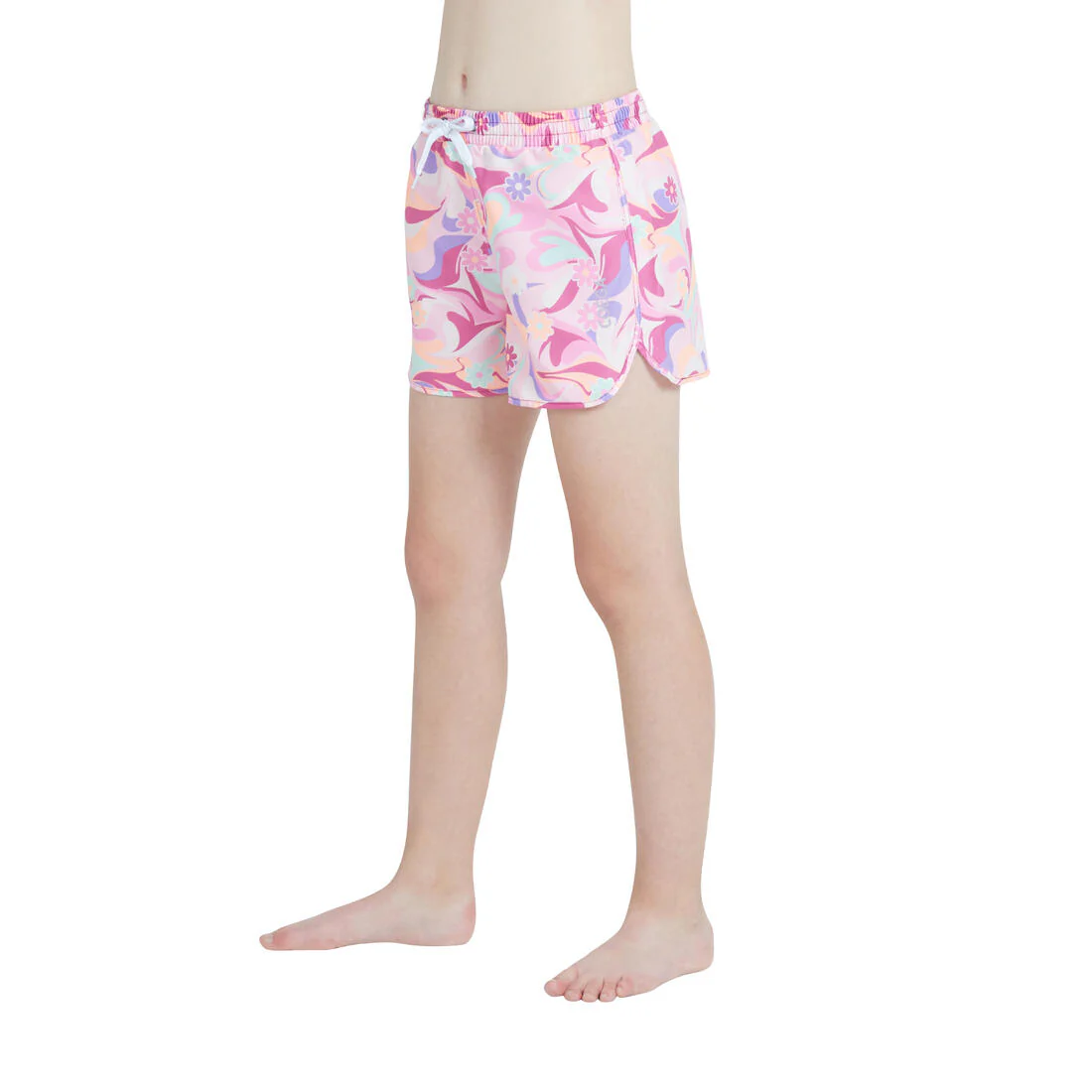 COEGA Girls Curved Hem Lightweight Boardshorts - Purple Groovy Splashes - Image 3