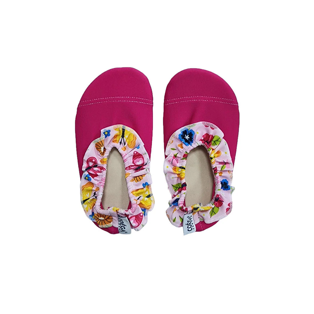 COEGA Girls Slip-Resistant Pool Shoes with Frill Rose