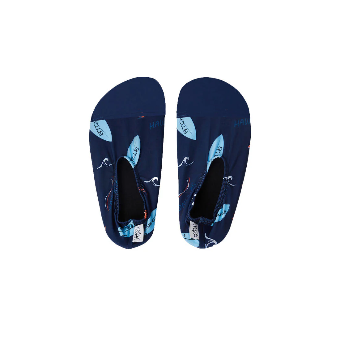COEGA Kids Slip-Resistant Lightweight Pool Shoes - Navy Peach Palms - Image 2