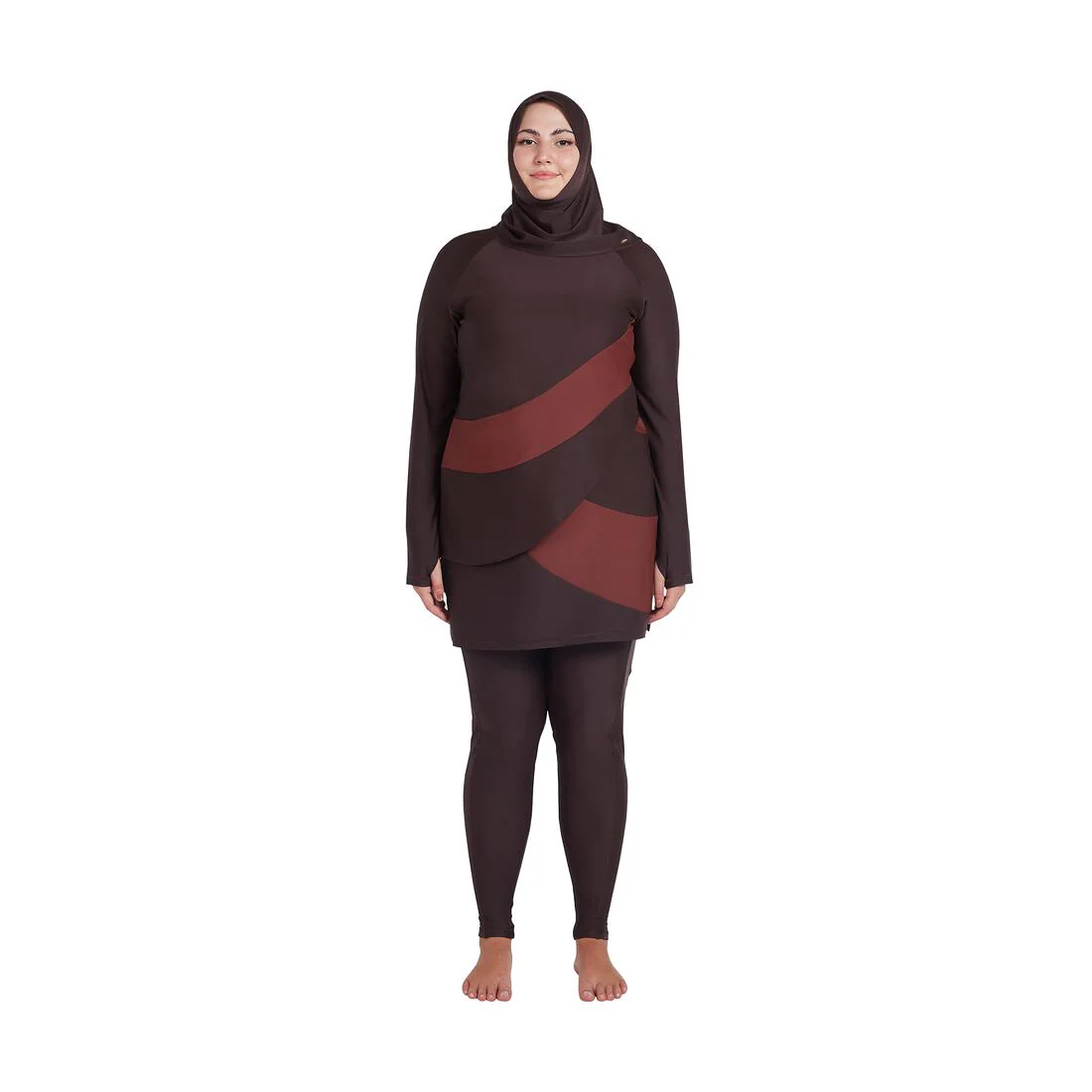 COEGA Ladies Modest 3pc Swim Set Chocolate Tie Dye - UPF 50+ Protection - Image 3