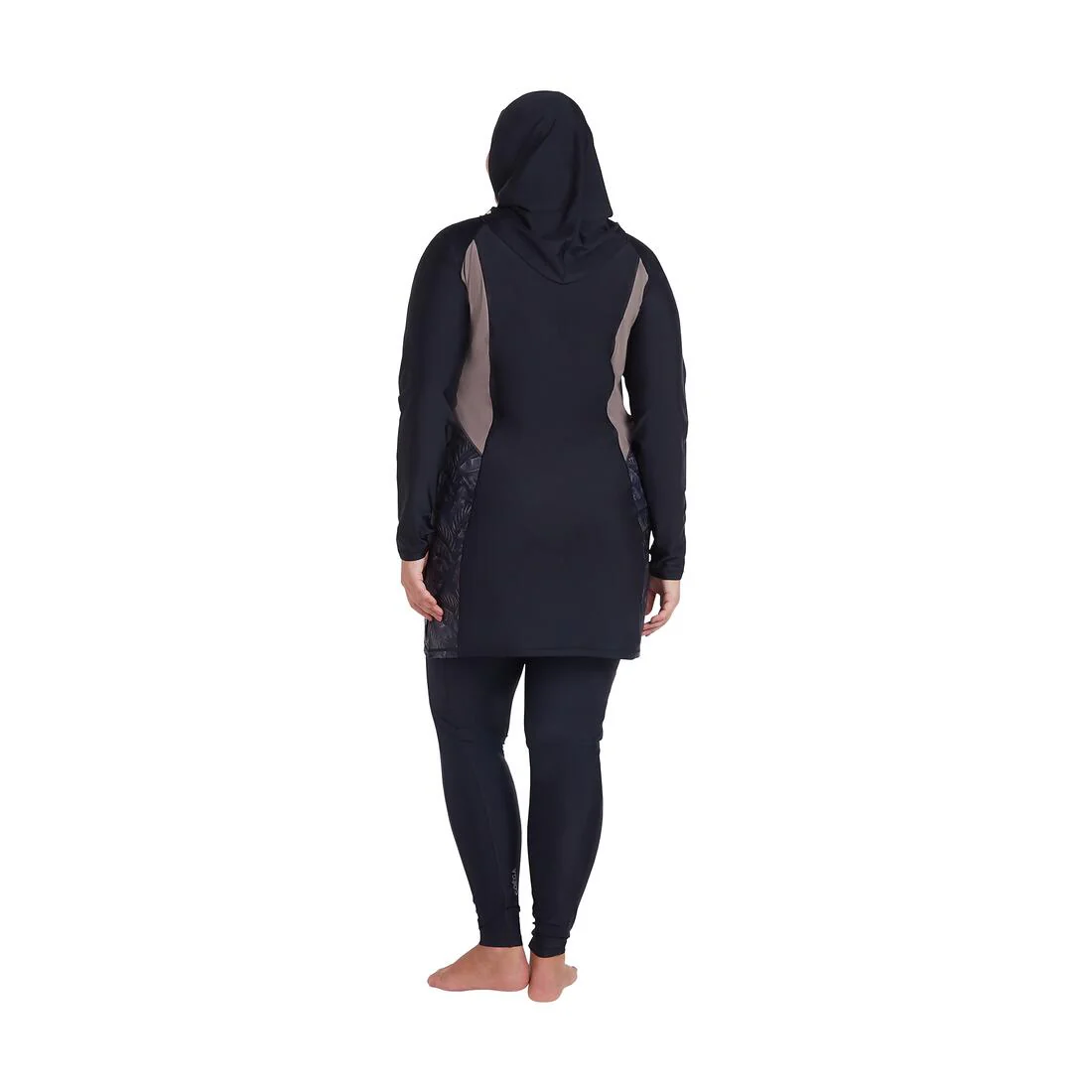 COEGA Ladies Modest 3pc Swim Set Nero Silver Tropical - UPF 50+ Protection - Image 2