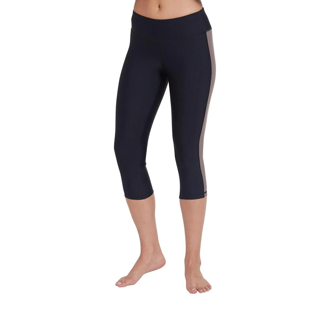 COEGA Ladies UPF 50+ 3/4 Length Swim Tights - Nero Silver Tropical