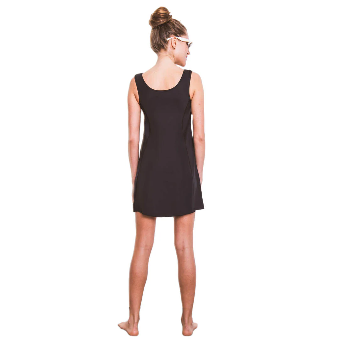 COEGA Ladies UPF 50+ Scoop Neck Swim Dress - Solid Black - Image 2