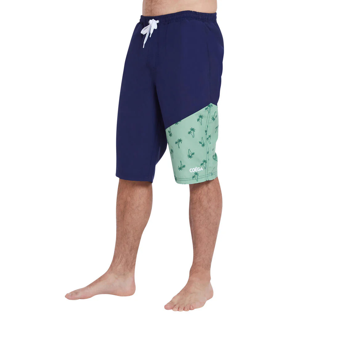 COEGA Men's Below Knee Lightweight Swim Capris - Navy Spring Palms - Image 2