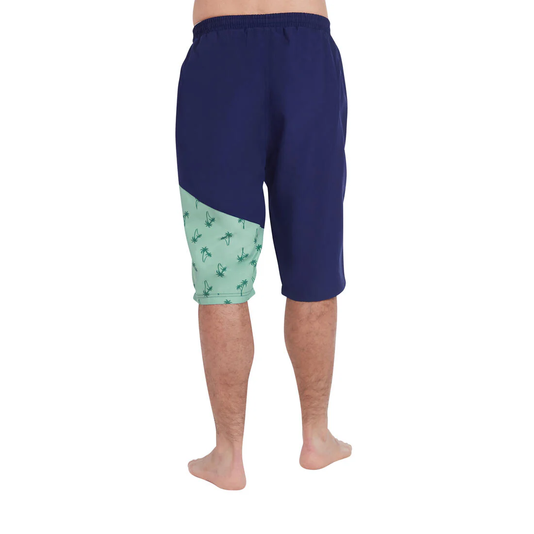 COEGA Men's Below Knee Lightweight Swim Capris - Navy Spring Palms - Image 4