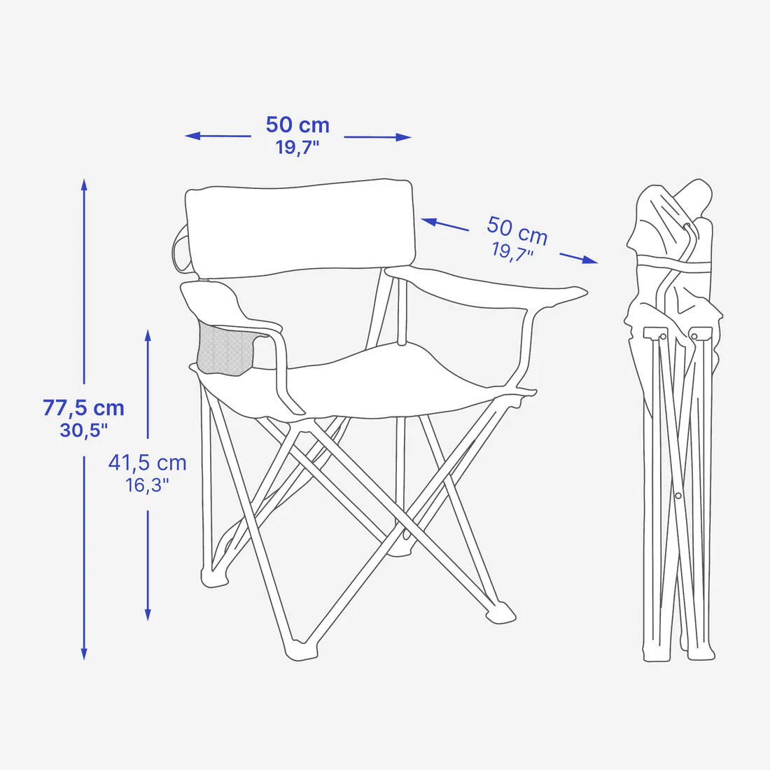 Comfortable folding camping chair, with armrests - Image 4