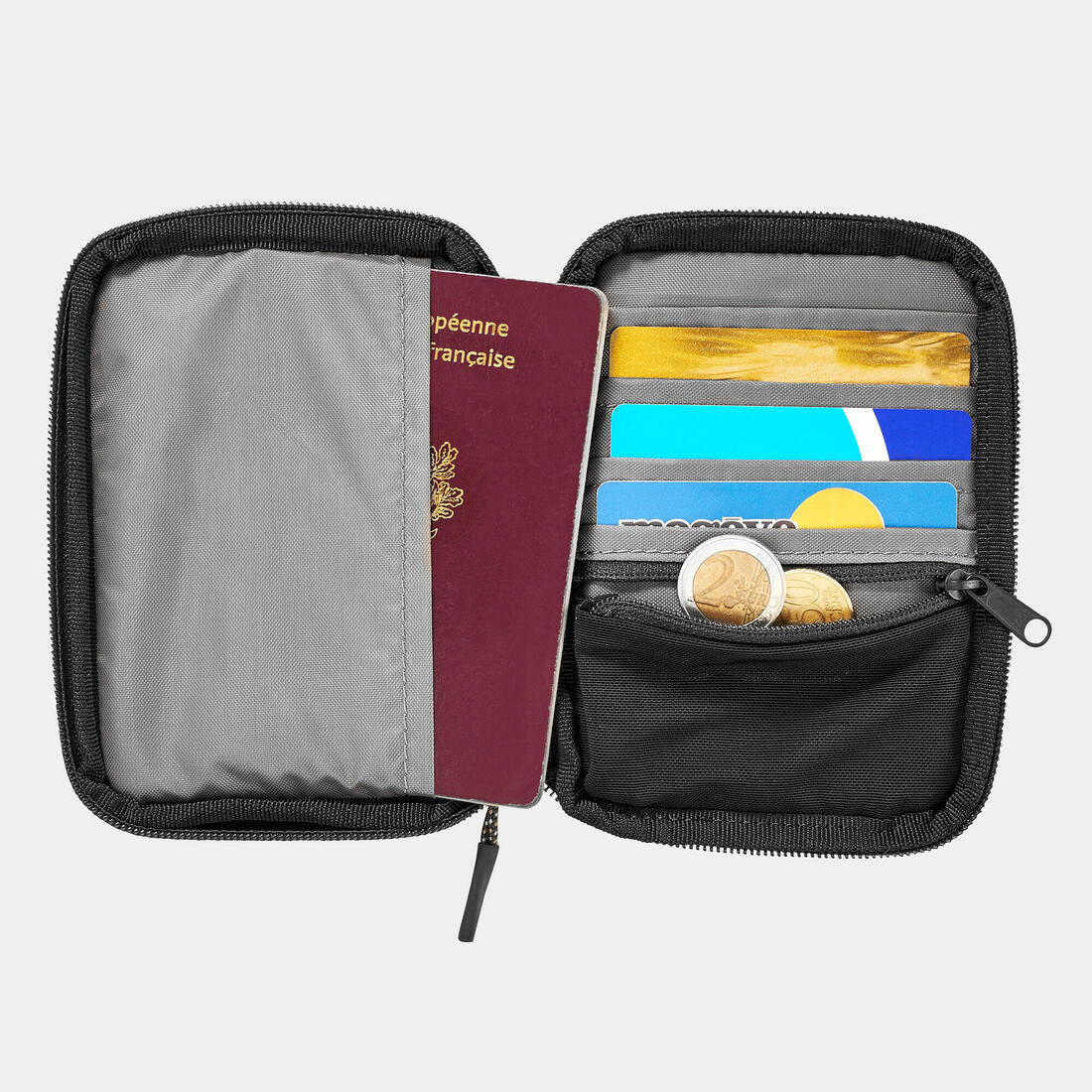 Compact travel wallet, Travel Organiser - Black - Image 4