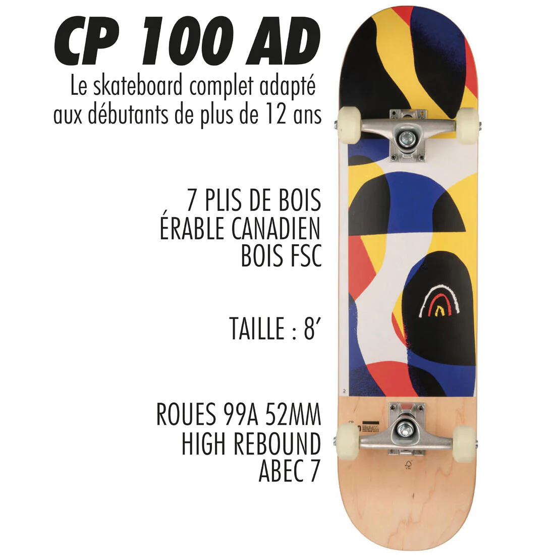 CP100 Mixed Size 8" Skateboard - Image 2