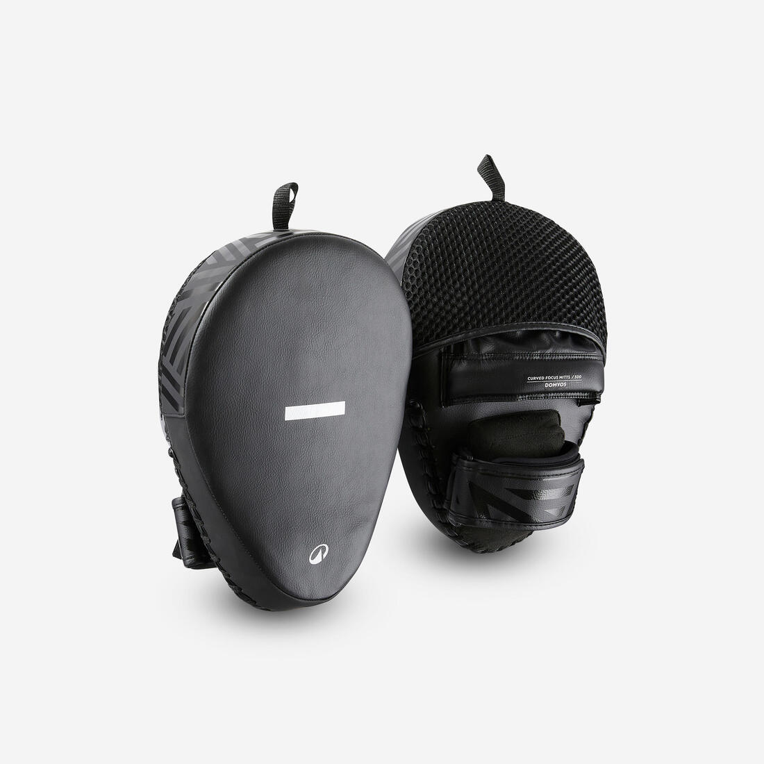 Curved Punch Mitts with Fastener Strap - Black - Image 2