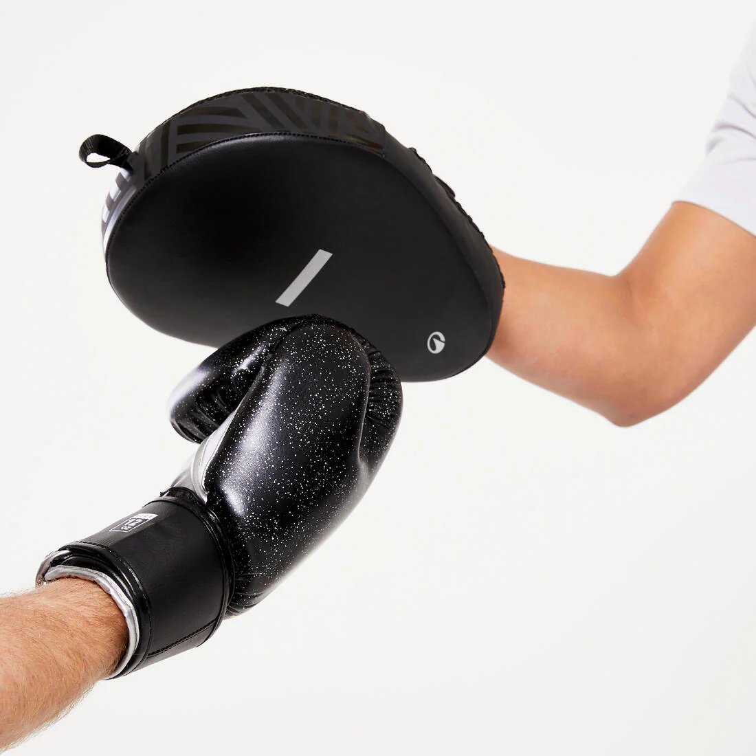 Curved Punch Mitts with Fastener Strap - Black - Image 5
