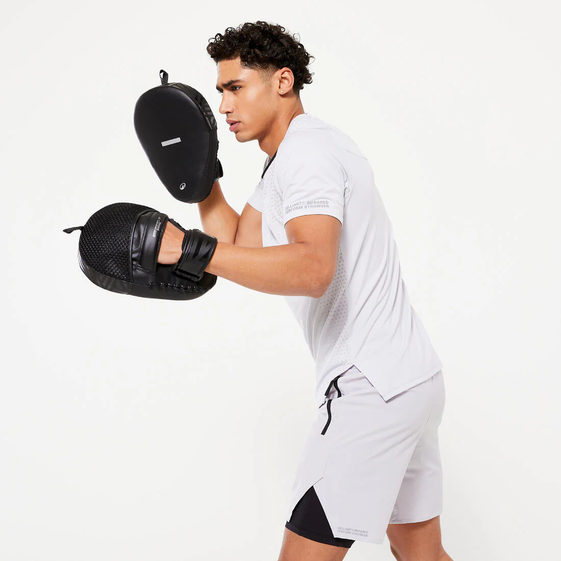Curved Punch Mitts with Fastener Strap - Black - Image 7