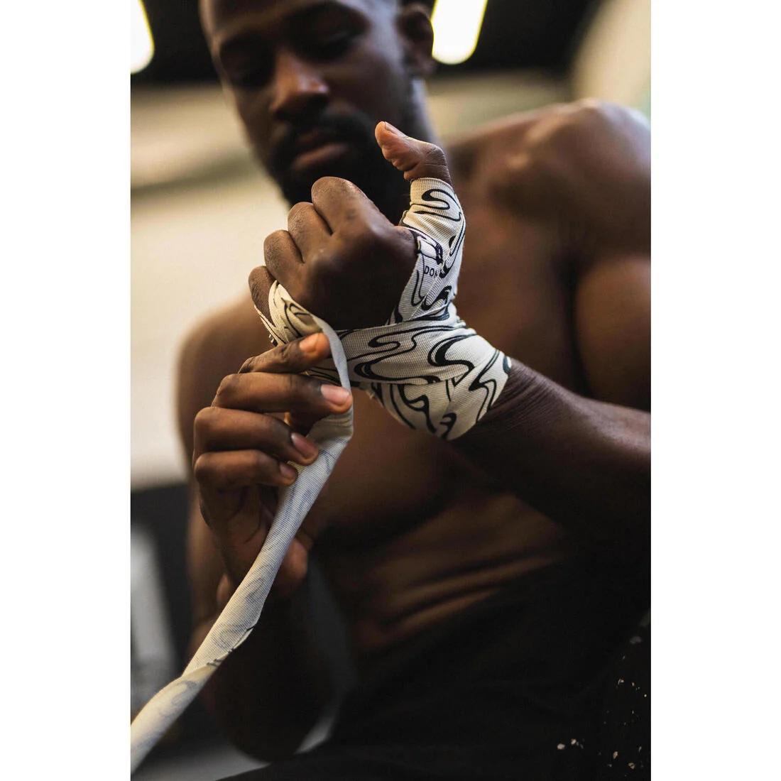 Durable Boxing Wraps 3 m - Off-White/Black - Image 7