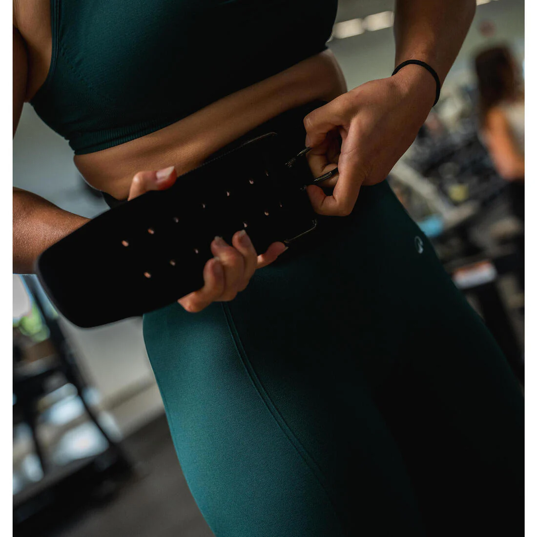 Durable Leather Weight Training Lumbar Belt - Black - Image 10