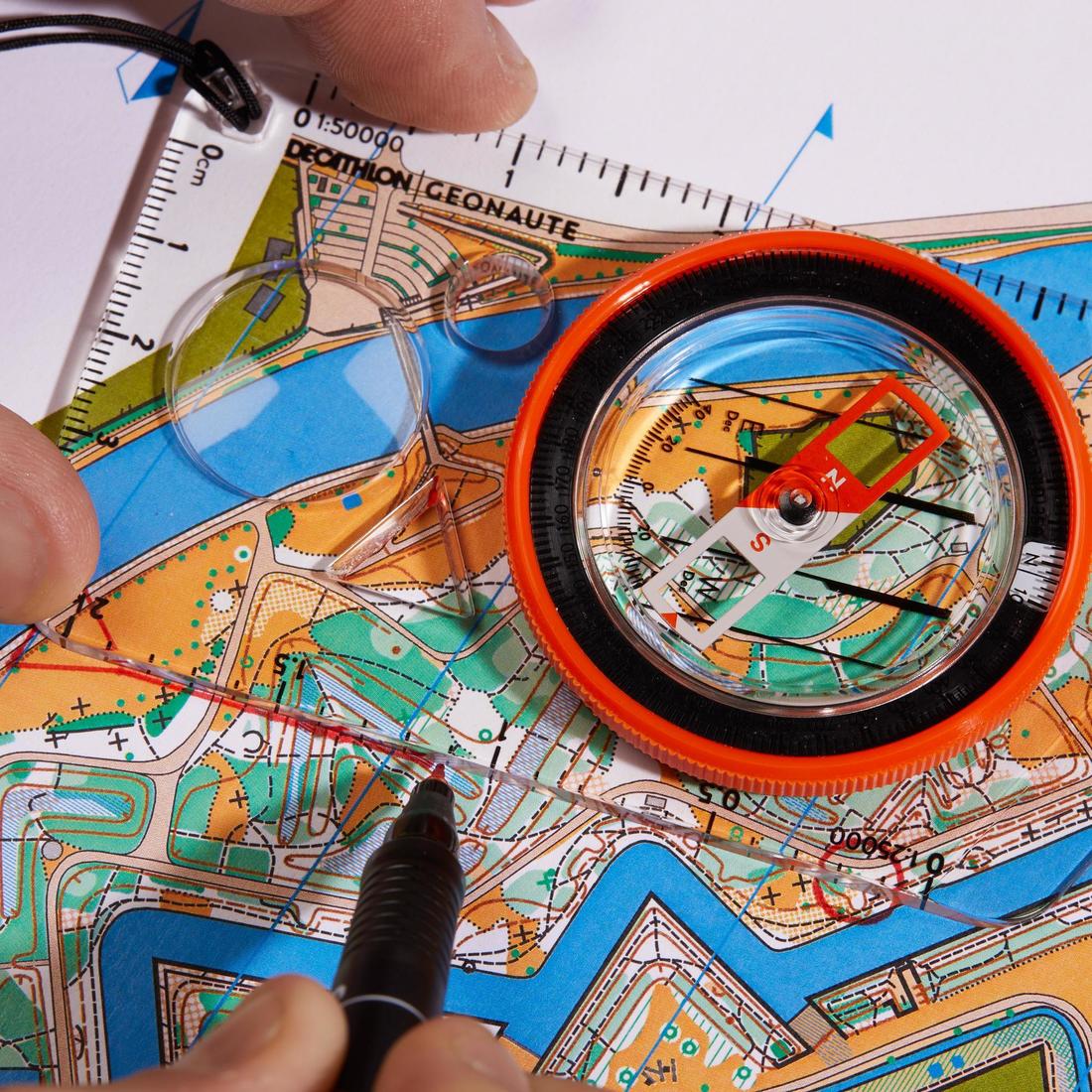 EXPLORER 500 BASEPLATE ORIENTEERING AND HIKING COMPASS - ORANGE - Image 12