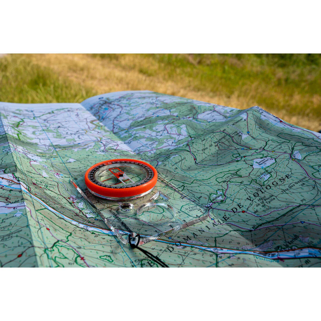 EXPLORER 500 BASEPLATE ORIENTEERING AND HIKING COMPASS - ORANGE - Image 15