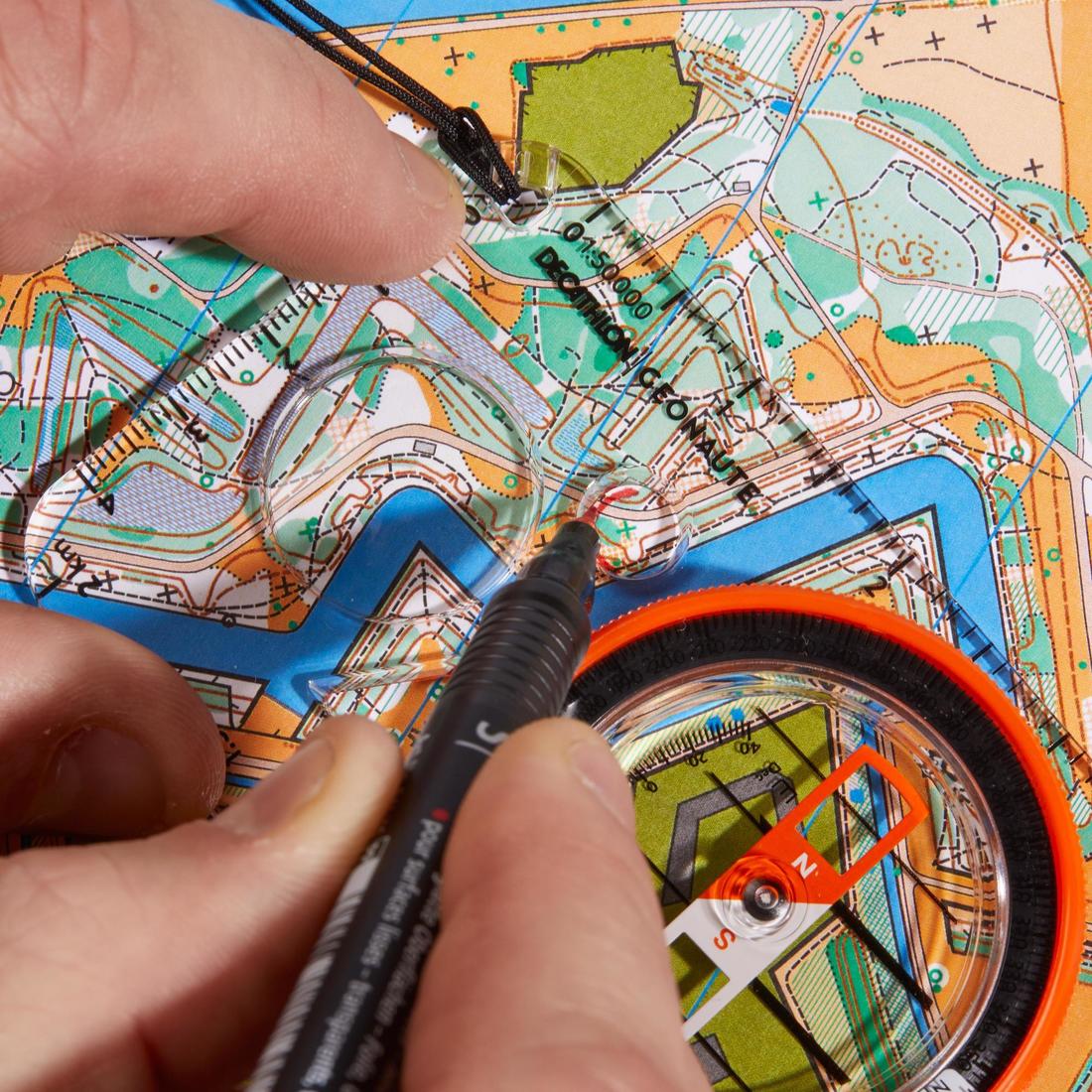 EXPLORER 500 BASEPLATE ORIENTEERING AND HIKING COMPASS - ORANGE - Image 2