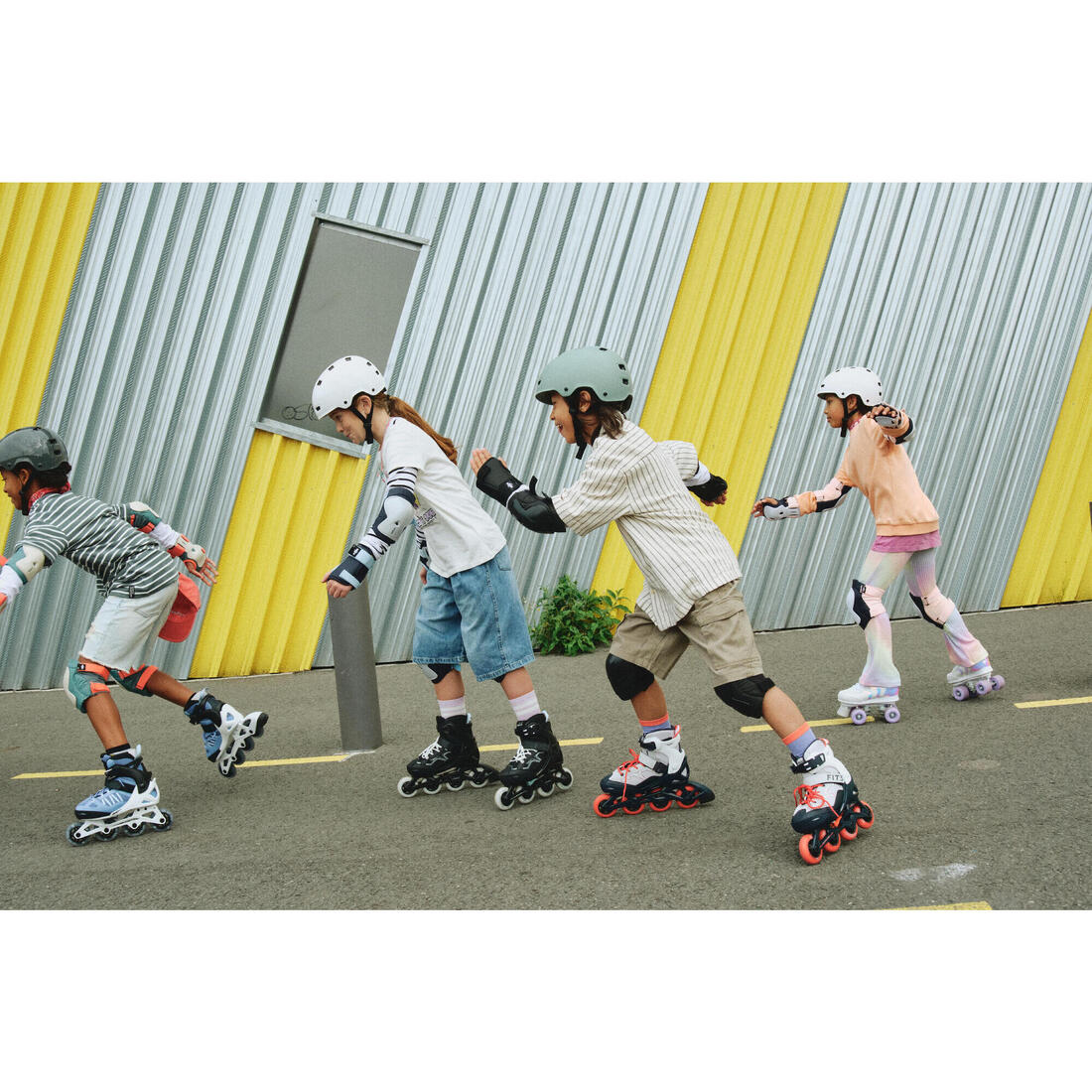 Fit 5 Jr Kids' Inline Fitness Skates - Blue/Coral - Image 27