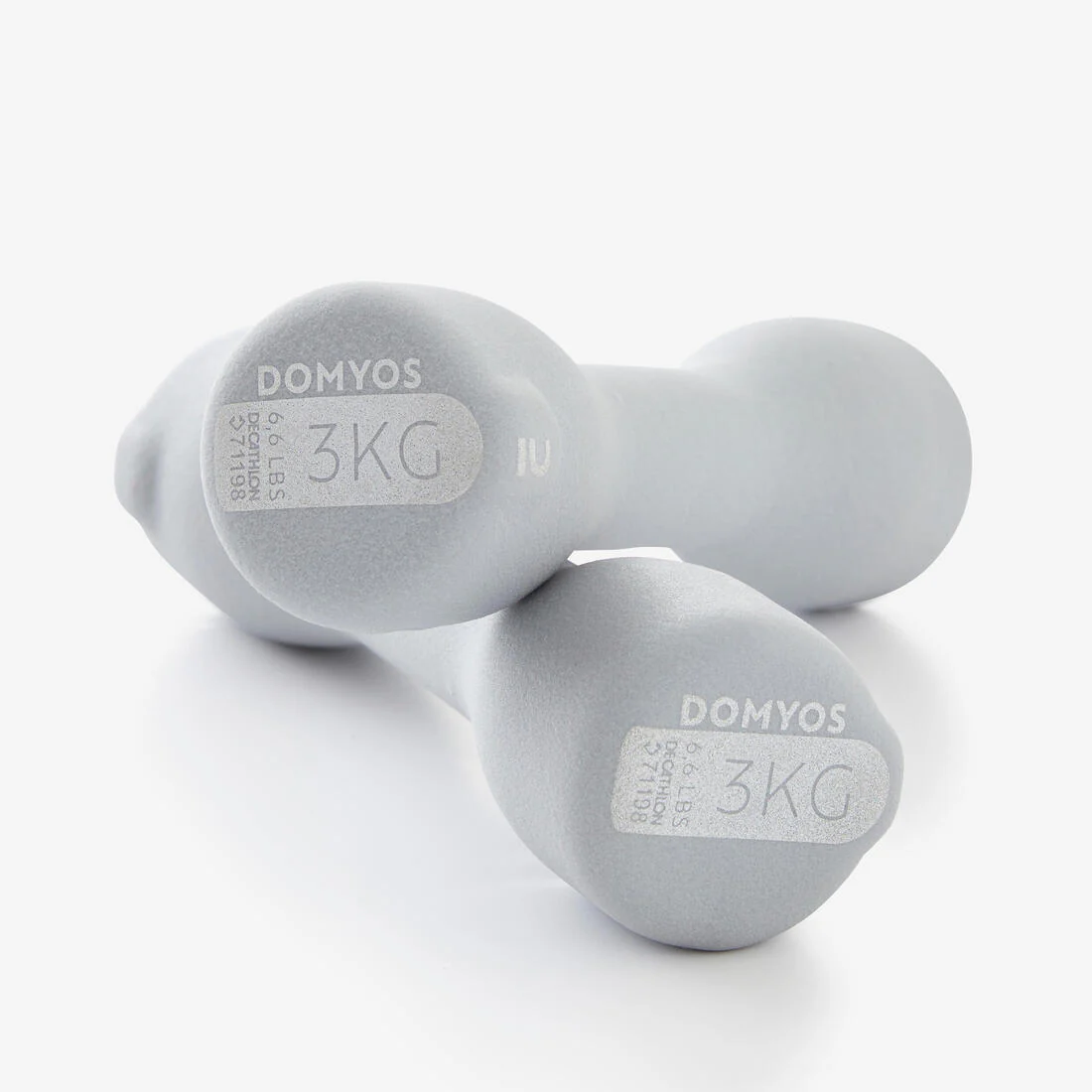 Fitness Dumbbells Easy Set of 2 x 3 kg - Grey - Image 3