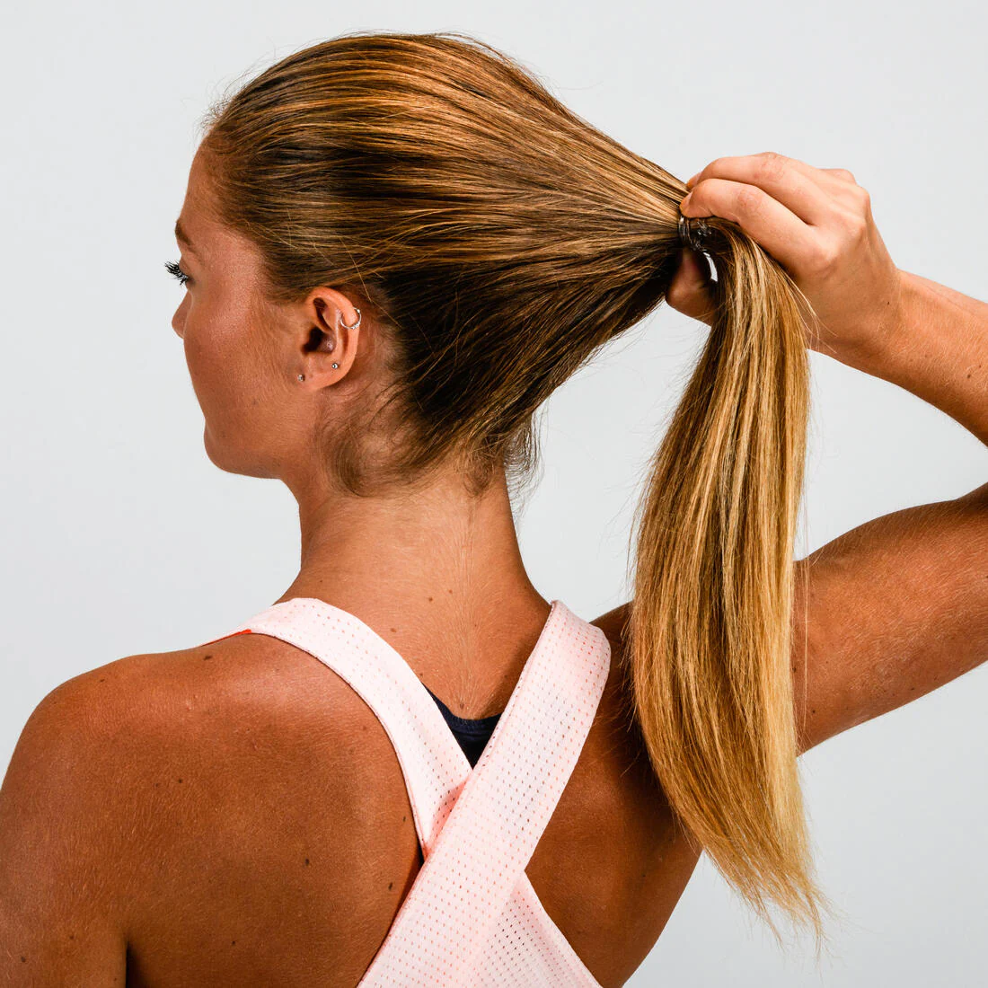 Fitness Hair Scrunchy 6-Pack - Pink/Transparent - Image 6