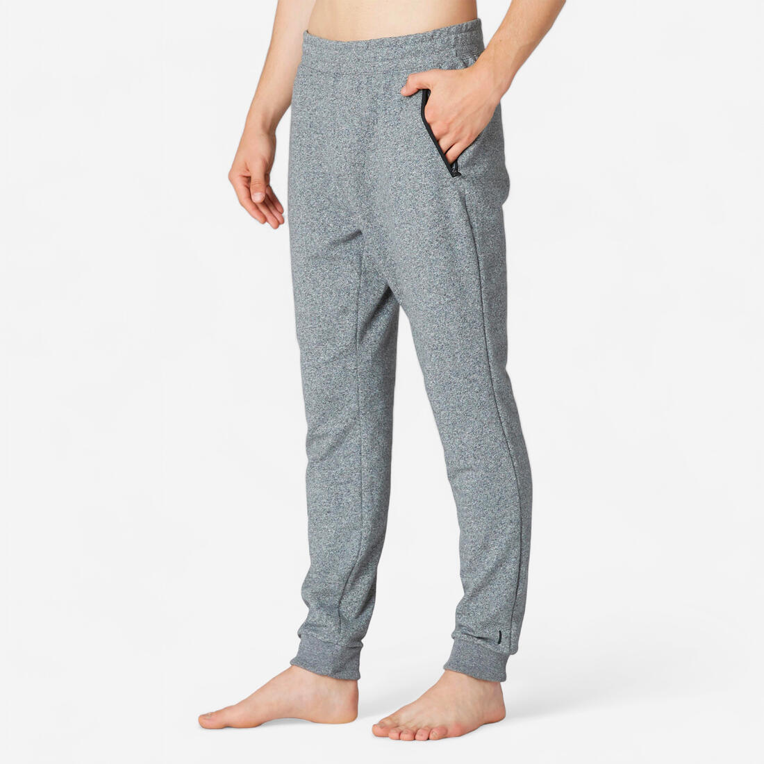 Fitness Slim-Fit Jogging Bottoms with Zip Pockets - Grey