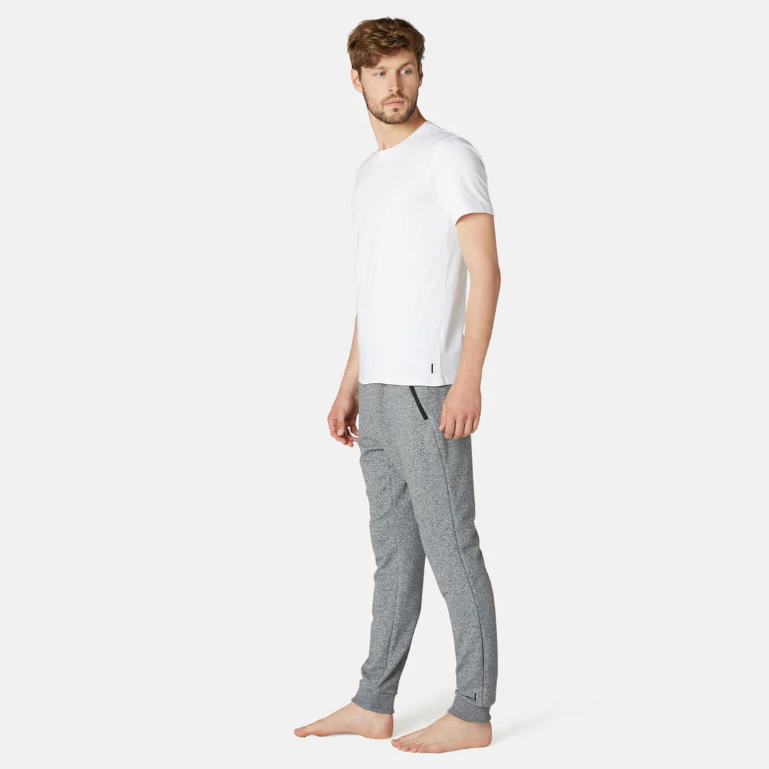 Fitness Slim-Fit Jogging Bottoms with Zip Pockets - Grey - Image 2
