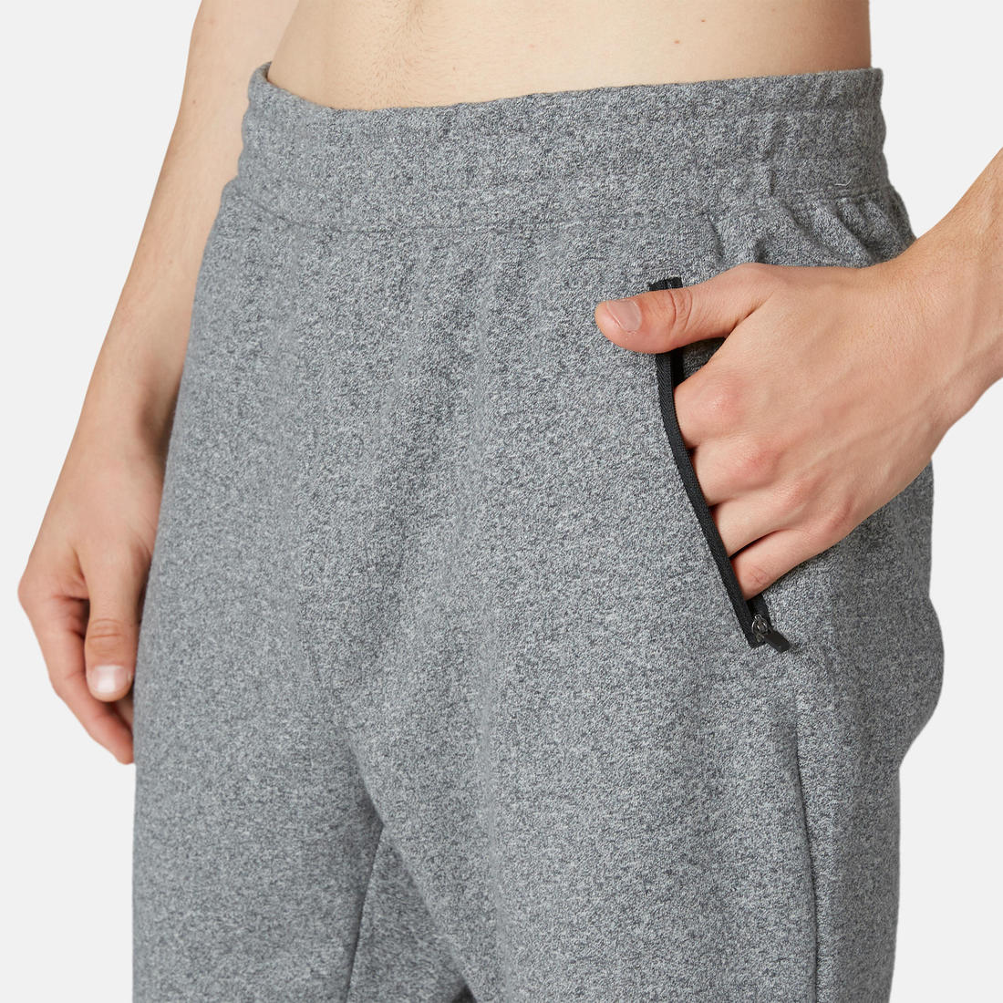 Fitness Slim-Fit Jogging Bottoms with Zip Pockets - Grey - Image 6