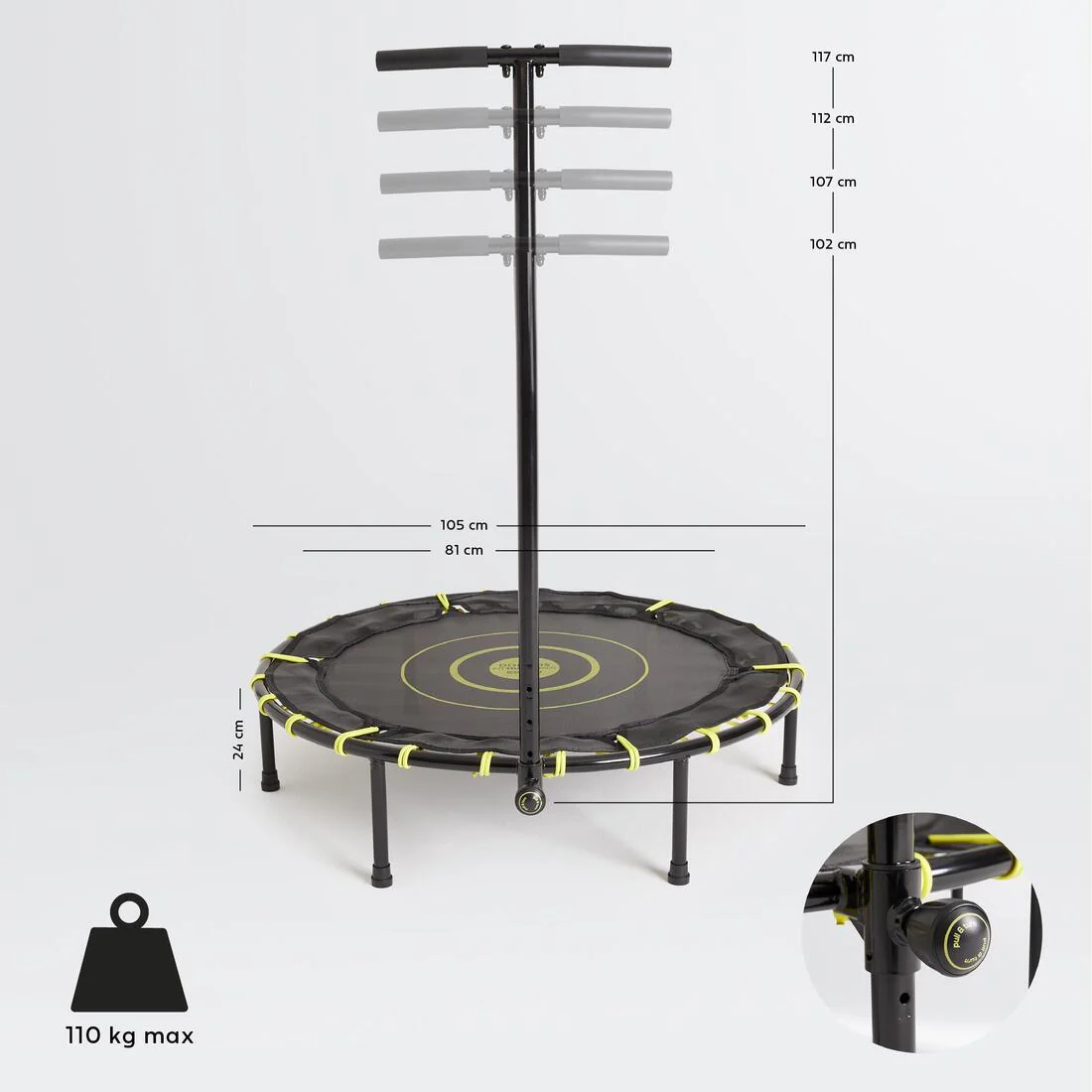 Fitness Trampoline Fit Trampo 500 with Front Bar - Image 3