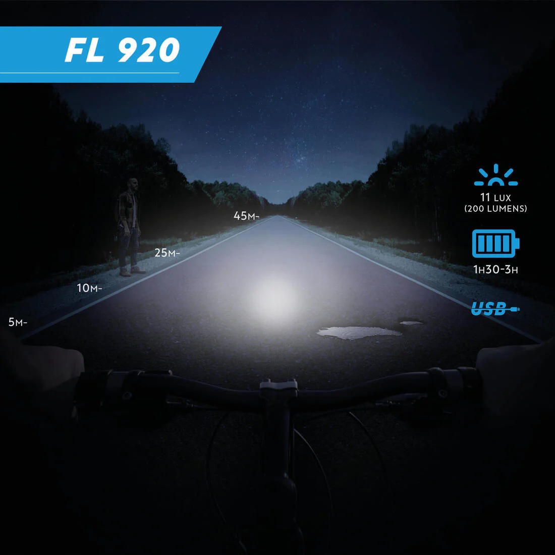 FL 920 Front/Rear LED USB Bike Light 200 Lumens - Image 9