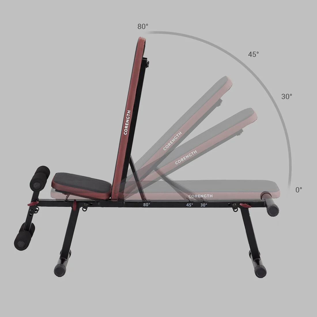 Fold-Down Incline Weights Bench with Leg Bar 500 Fold - Image 2