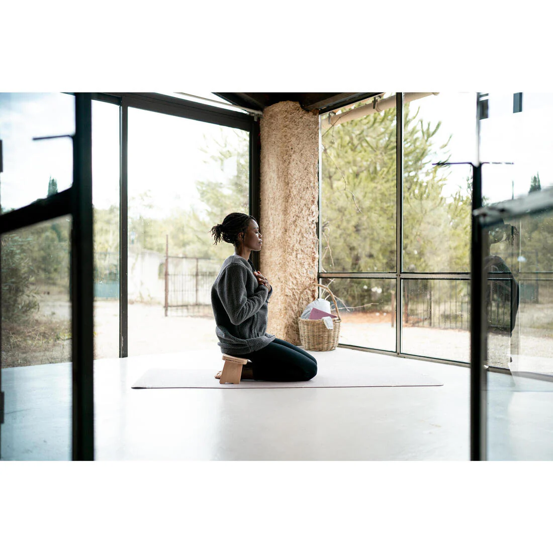 Foldable Yoga and Meditation Bench - Beechwood - Image 9