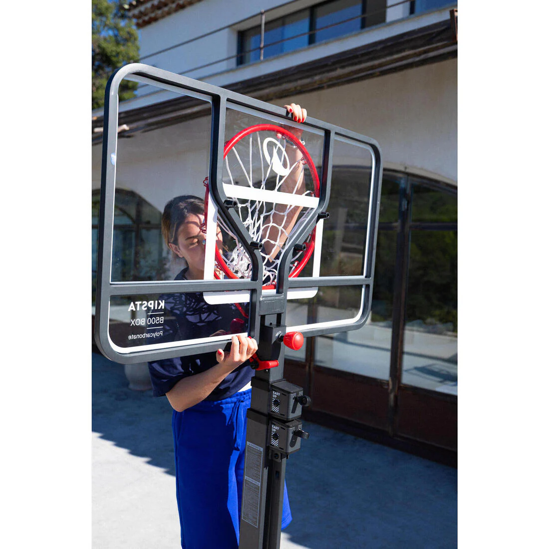 Foldable Basketball Hoop with Base & Transparent Backboard, 2.4–3.05 m, B500 Box - Image 13