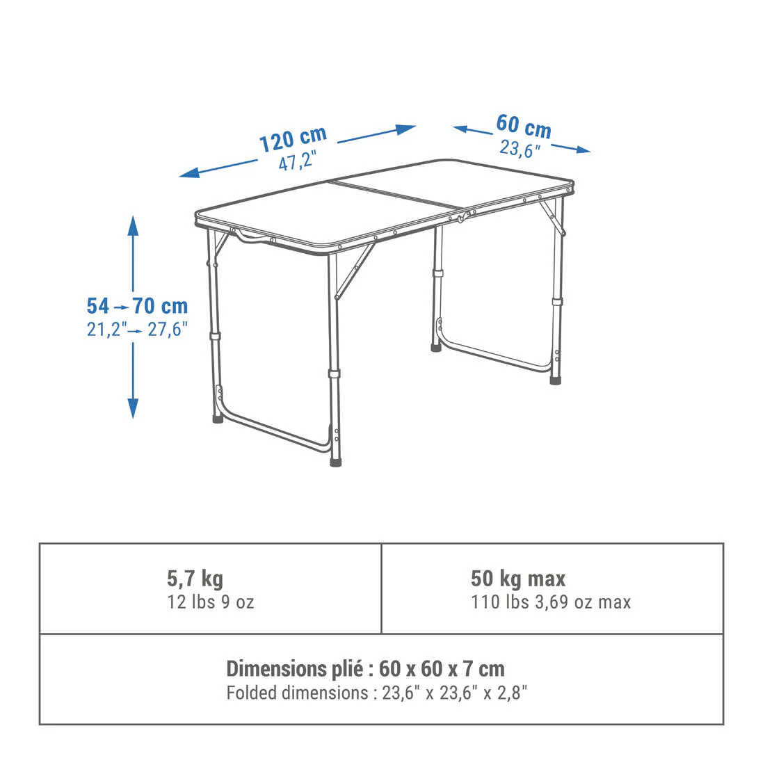 Folding Camping Table - 4 to 6 People - Image 4