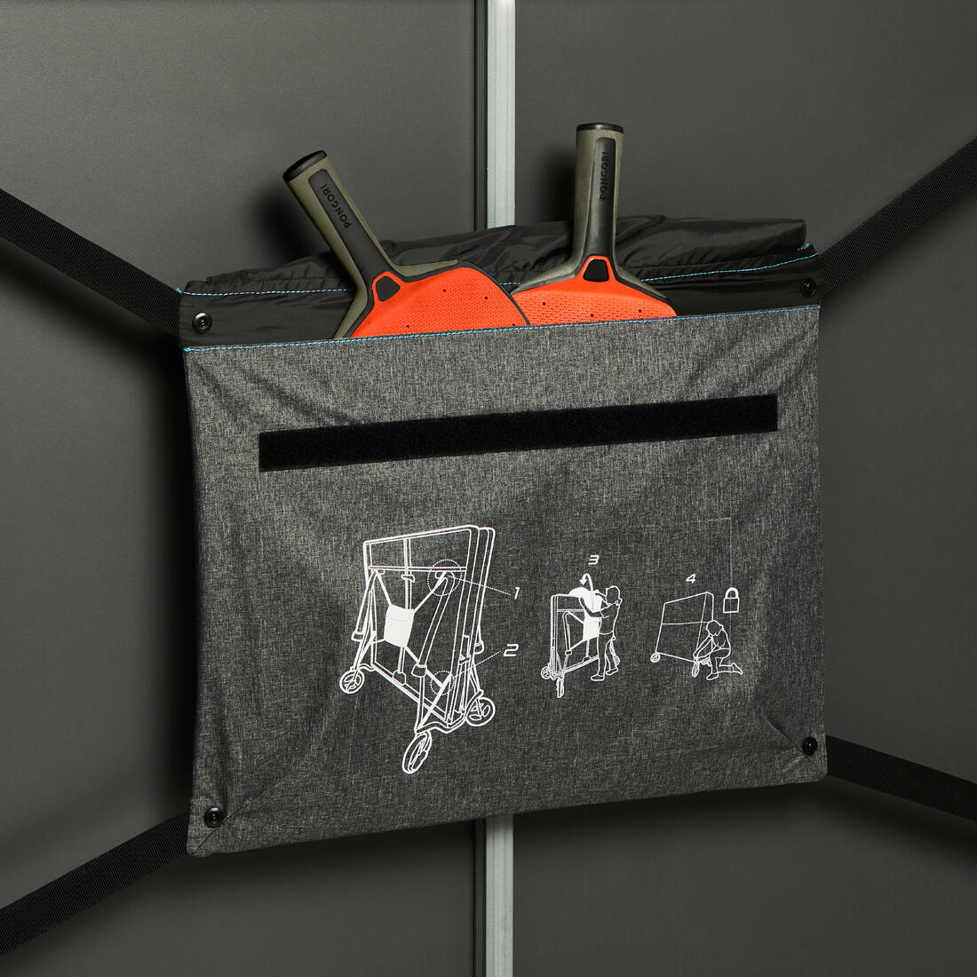 Folding Table Tennis Table Cover PPTC - Grey - Image 7