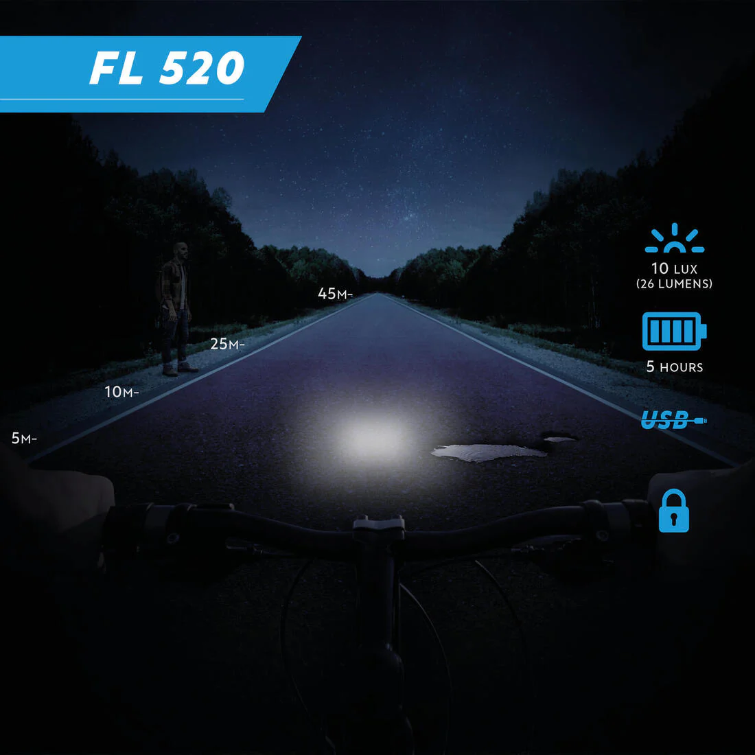 Front LED Lock USB Bike Light FL 520 28 Lumens - Image 7