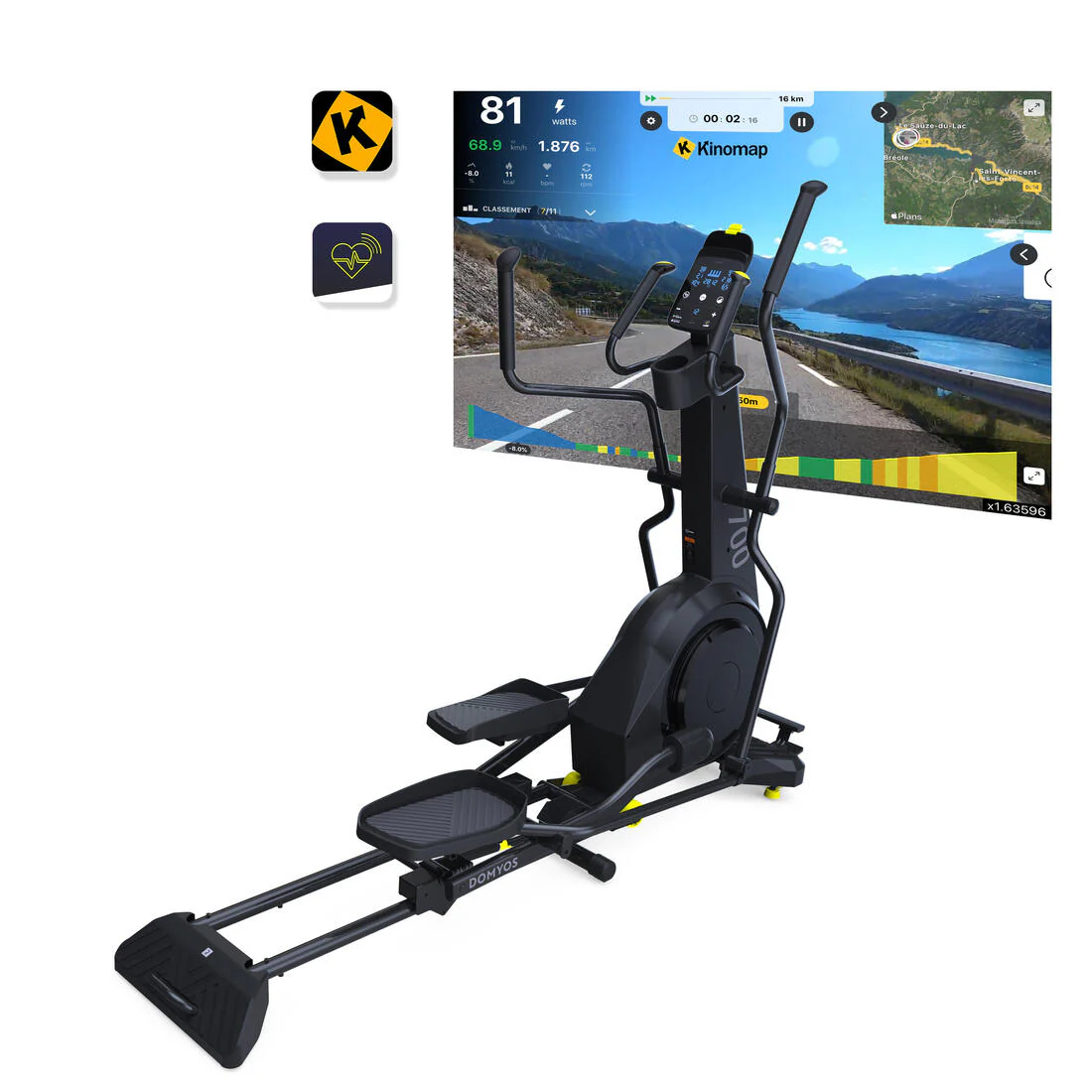 Front Wheel Folding Connected Self-Powered Cross Trainer Challenge Elliptical - Image 2