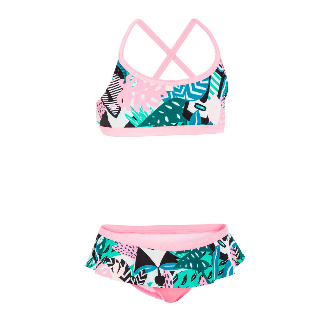 Girl's 2-piece Skirt Swimsuit Riana All Mask - Green - Image 5