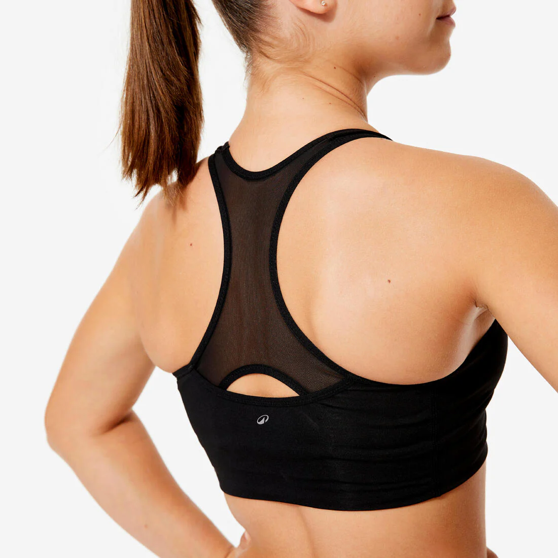 Girl's Breathable Gym Bra - Black with Sequins - Image 5