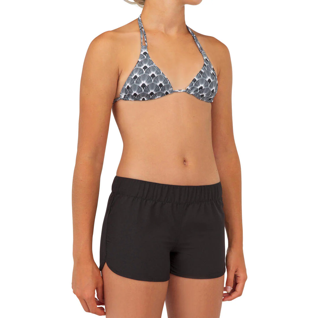 GIRL'S SURF SWIMSHORTS KINA 100 BLACK - Image 3