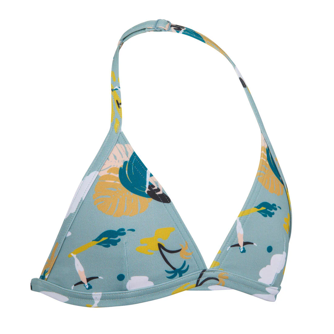 Girl's triangle swimsuit top TEA 100 khaki - Image 3