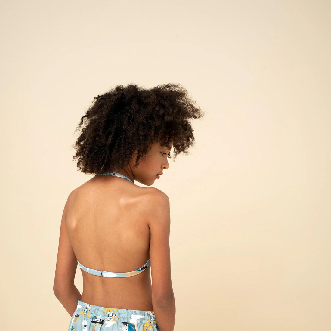 Girl's triangle swimsuit top TEA 100 khaki - Image 5