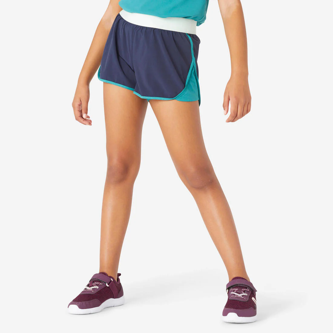 Girls' 2-in-1 Breathable Multisport Shorts - Blue Print - Image 2