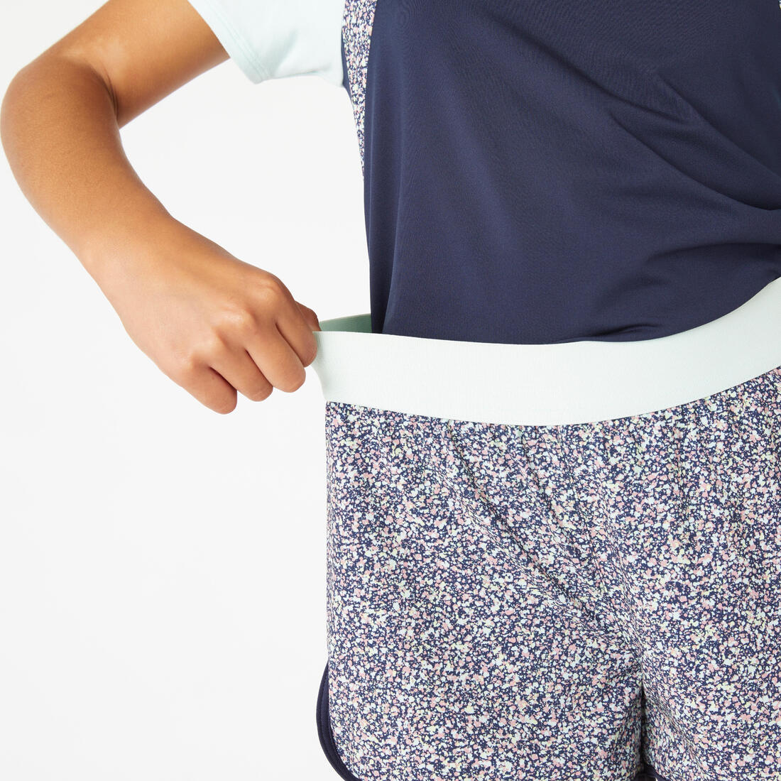 Girls' 2-in-1 Breathable Multisport Shorts - Blue Print - Image 7