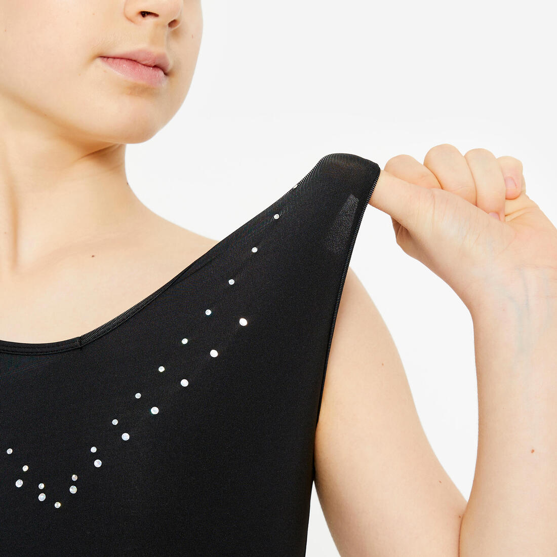 Girls' Basic Sleeveless Gym Leotard - Black - Image 5