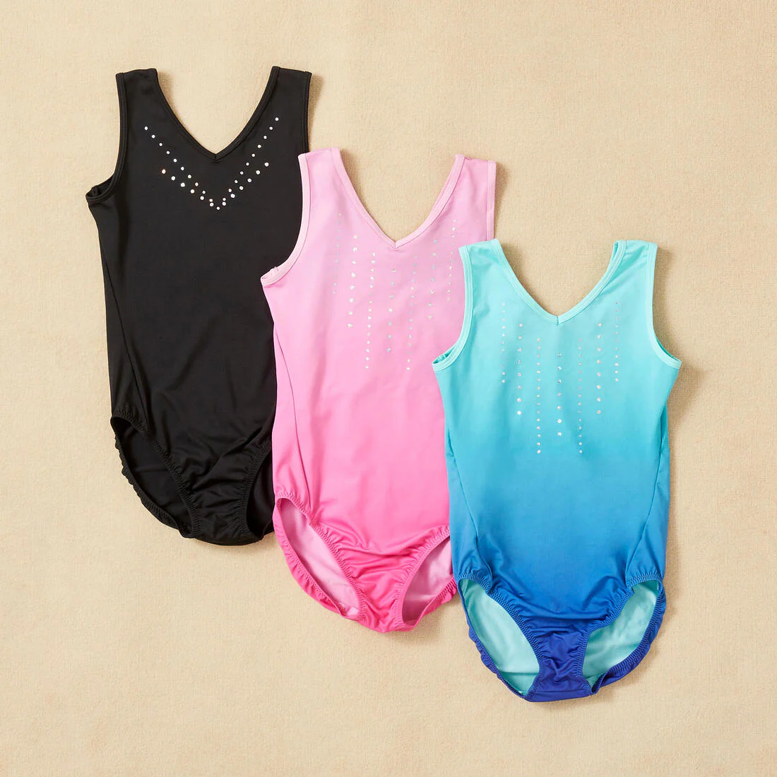 Girls' Basic Sleeveless Gym Leotard - Black - Image 6
